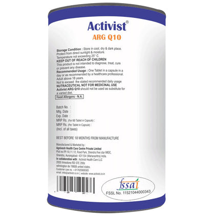 Activist Arg Q10 Tablet In Capsule
