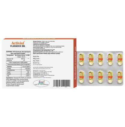 Activist Flaxseed Oil Liquid Capsule (10 Each)