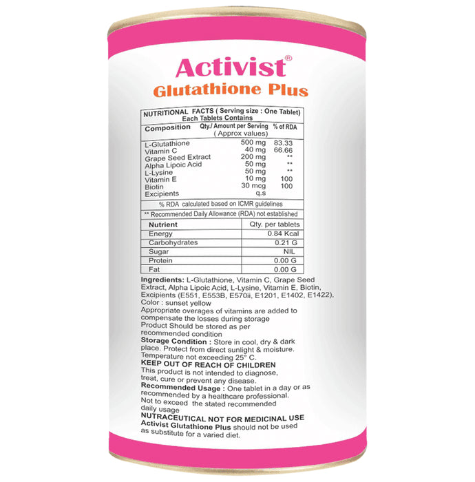 Activist Glutathione Plus Tablet