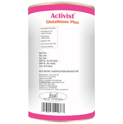 Activist Glutathione Plus Tablet