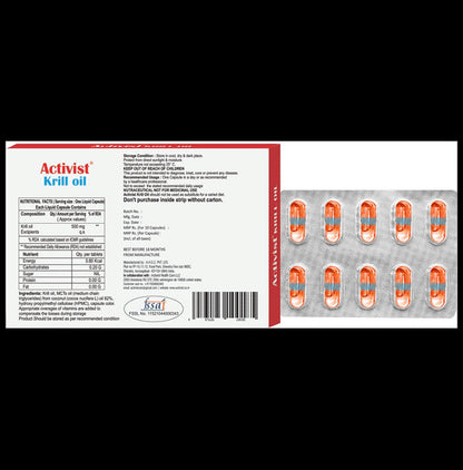 Activist Krill Oil Liquid Capsule (10 Each)