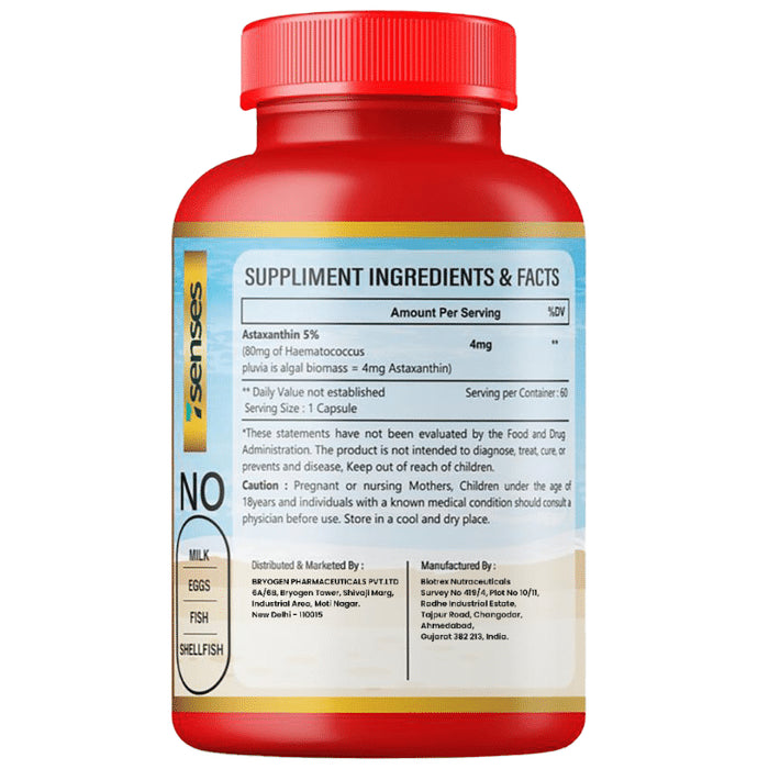 7Senses Astaxanthin 4mg Vegetarian Capsule (60 Each)