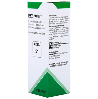 ADEL Mind Care Combo Pack of ADEL 51 Psy-Stabil Drop 20ml & Ignatia Amara Dilution 200 CH 10ml