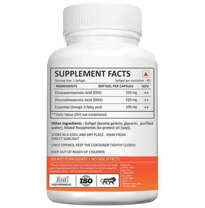 Adorreal Omega-3 Fish Oil EPA 330 + DHA 220 Softgels