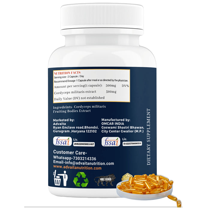 Advaita Nutrition Cordyceps Millitaris Capsule