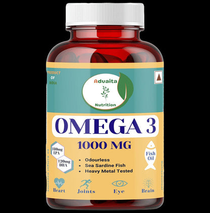 Advaita Nutrition Omega 3 1000mg Softgel Soft Gelatin Capsule - Classic Derma