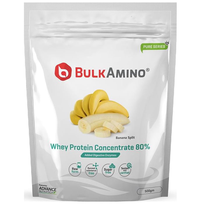 Advance Nutratech Bulk Amino Whey Protein Concentrate 80% Powder Banana Split - Classic Derma