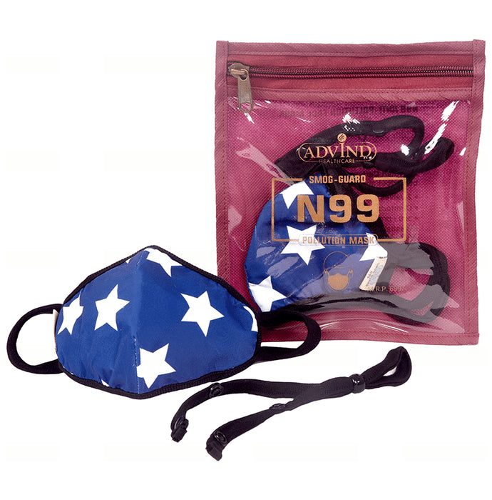 Advind Healthcare Smog-Guard N99 Pollution Mask for Kids Small without Valve Galaxy Design, Star Design & Red Polka Design