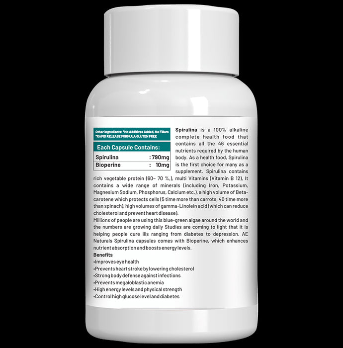 AE Naturals Spirulina Veg Capsule