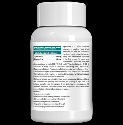 AE Naturals Spirulina Veg Capsule