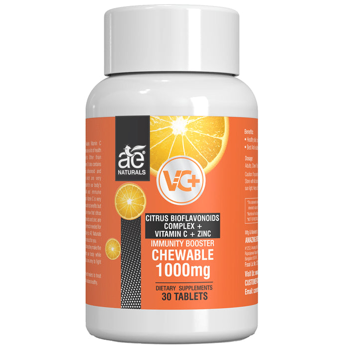 AE Naturals VC+ Vitamin C 1000mg with Citrus Bioflavonoids Complex Chewable Tablet - Classic Derma