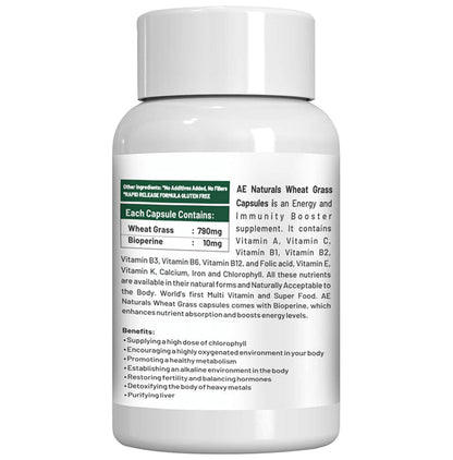 AE Naturals Wheat Grass Veg Capsule