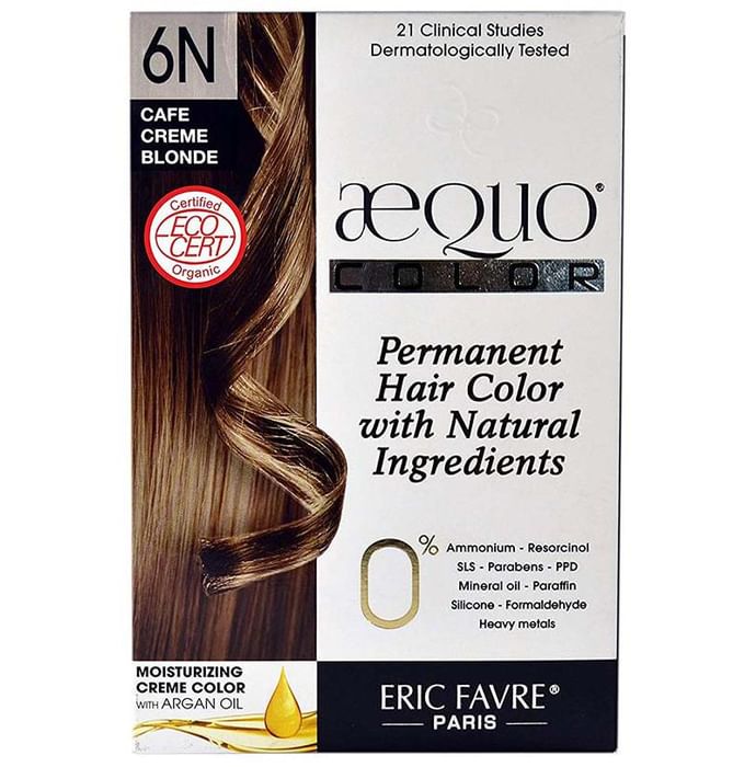 Aequo Permanent Hair Color with Natural Ingreidents Cafe Creme Blonde 6N - Classic Derma