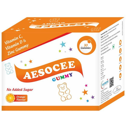 Aesthetic Softcaps Aesocee Vitamin C , Vitamin D & Zinc Gummies Orange Sugar Free - Classic Derma