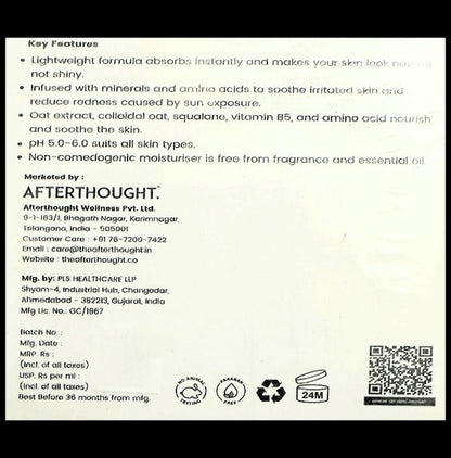 Afterthought Vitamin B5 10% Moisturiser