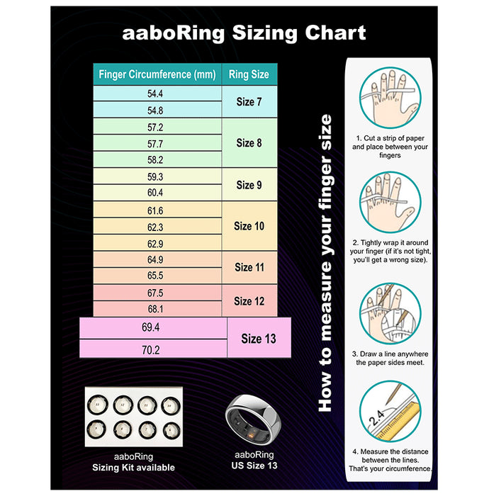 Aabo X1 Titanium Built IP68 Smart Ring Silver 11