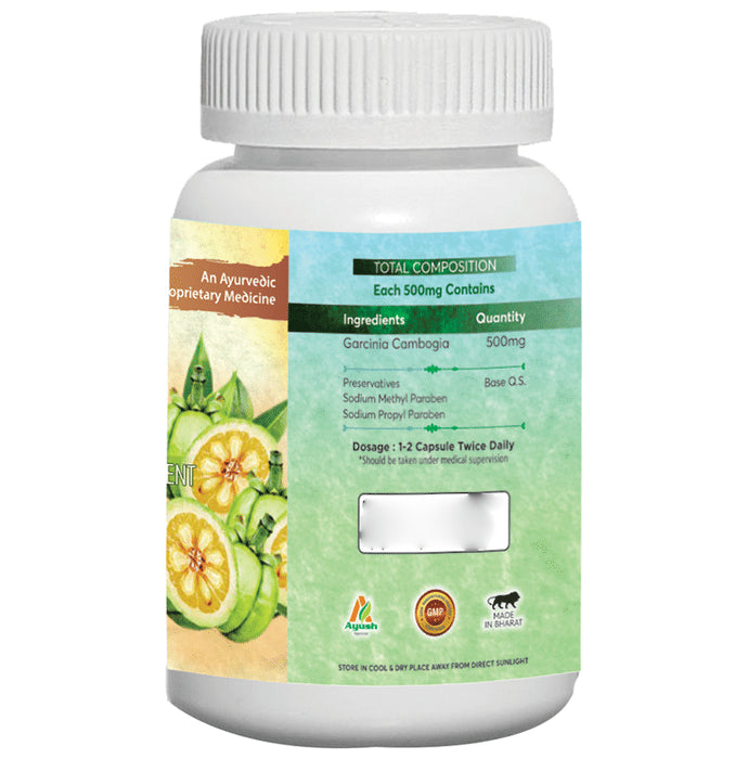 Aachman Veda Garcinia Cambogia 500mg 60% HCA Weight Loss Capsule (60 Each)
