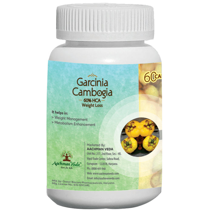Aachman Veda Garcinia Cambogia 500mg 60% HCA Weight Loss Capsule (60 Each)
