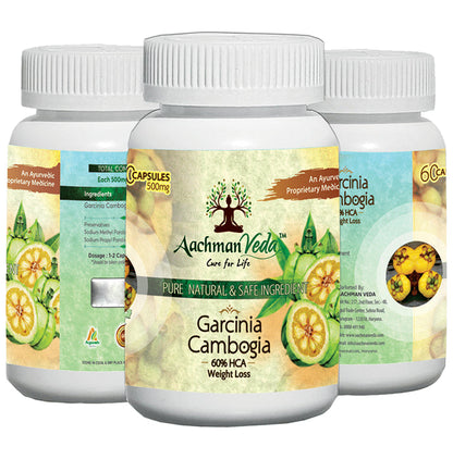Aachman Veda Garcinia Cambogia 500mg 60% HCA Weight Loss Capsule (60 Each)
