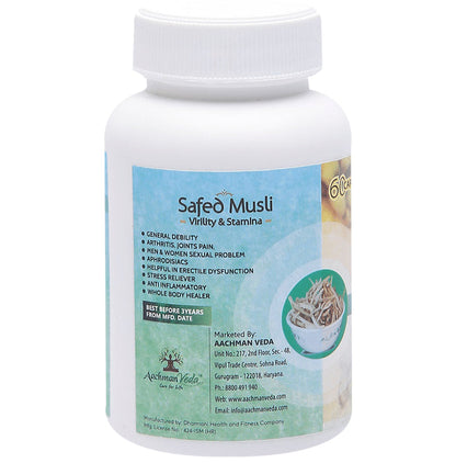 Aachman Veda Safed Musli Virility & Stamina Capsule 500mg (60 Each)