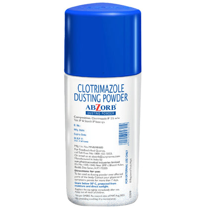 Abzorb Anti Fungal Dusting Powder | Absorbs Excess Sweat | Controls Itching | Derma Care | Manages Fungal Infections Dusting Powder
