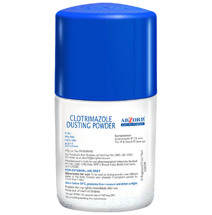 Abzorb Anti Fungal Dusting Powder | Absorbs Excess Sweat | Controls Itching | Derma Care | Manages Fungal Infections Dusting Powder