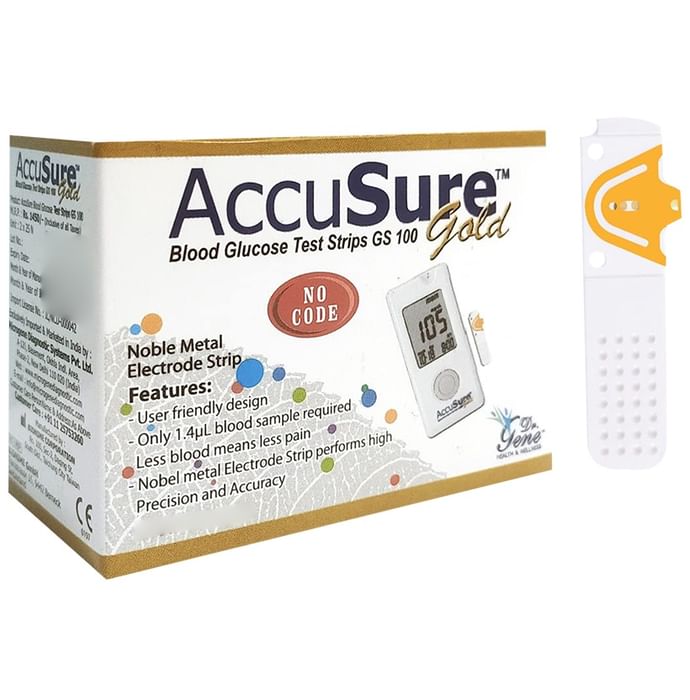 AccuSure Gold Blood Glucose Test Strip (Only Strip) - Classic Derma
