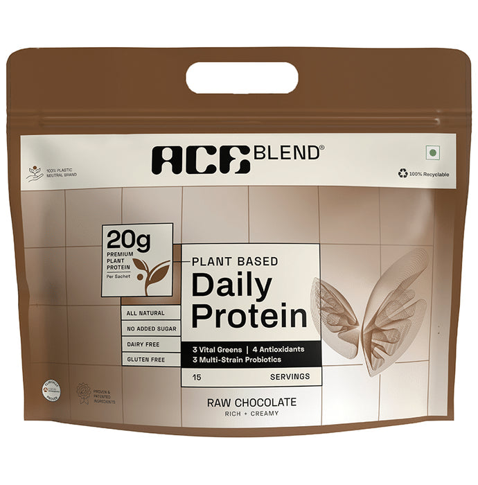 Ace Blend Daily 20g Vegan Plant Protein Powder & Superfoods Raw Chocolate - Classic Derma