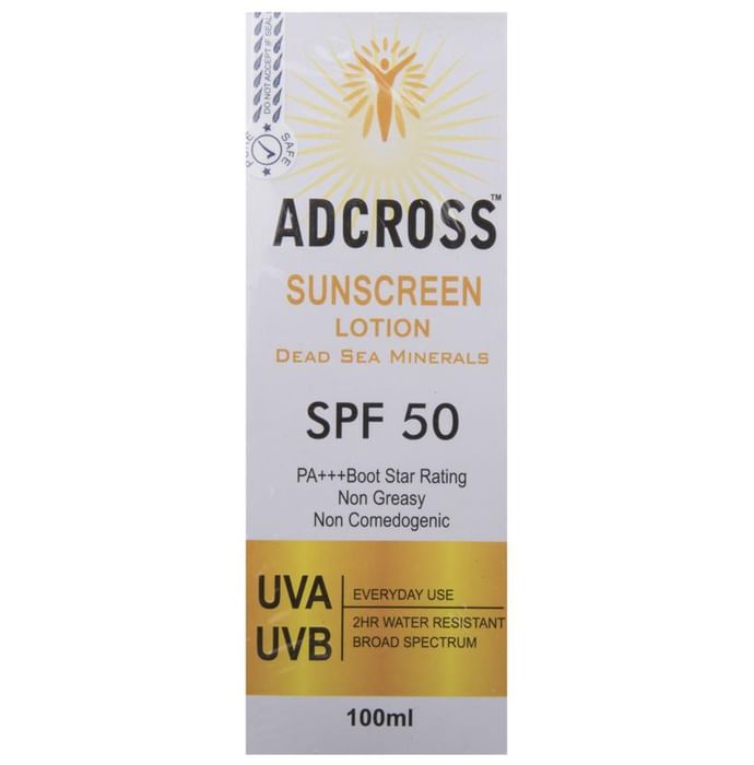 Adcross SPF 50 Sunscreen Lotion PA+++ | Water Resistant & Non-Greasy - Classic Derma