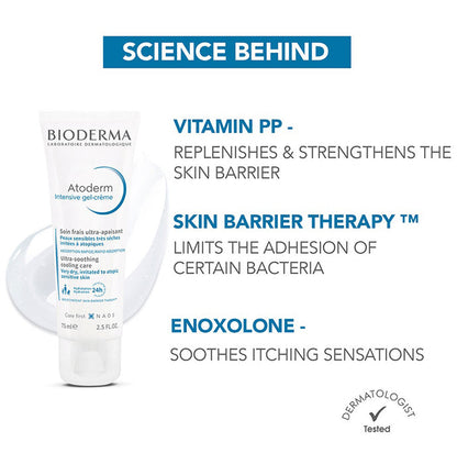 Bioderma Atoderm Intensive Gel | Ultra Soothing Cooling Care | For Very Dry, Irritated to Atopic Sensitive Skin