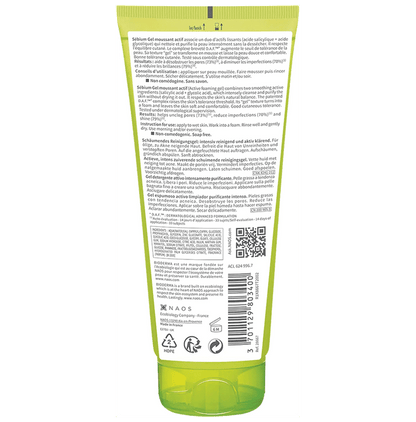 Bioderma Sebium Gel Moussant Actif cleanser with Salicylic & Glycolic acid for Acne Prone, Oily Skin Gel