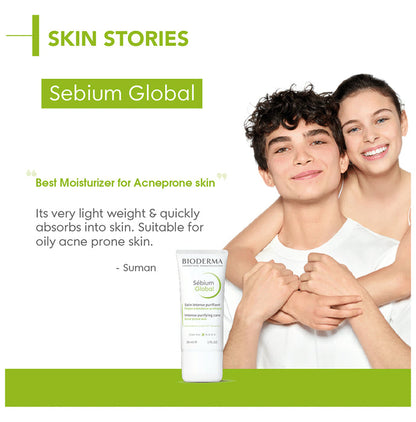 Bioderma Sebium Global Intense Purifying Cream | For Combination to Acne Prone Skin