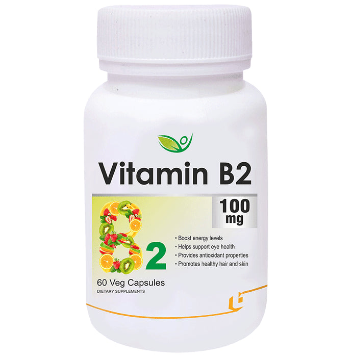 Biotrex Vitamin B2 100mg for Energy, Eye Health, Hair, Skin & Antioxidant Support | Capsule - Classic Derma
