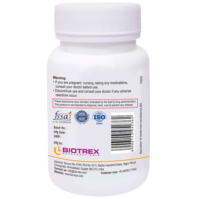 Biotrex Vitamin B2 100mg for Energy, Eye Health, Hair, Skin & Antioxidant Support | Capsule