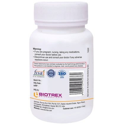 Biotrex Vitamin B2 100mg for Energy, Eye Health, Hair, Skin & Antioxidant Support | Capsule