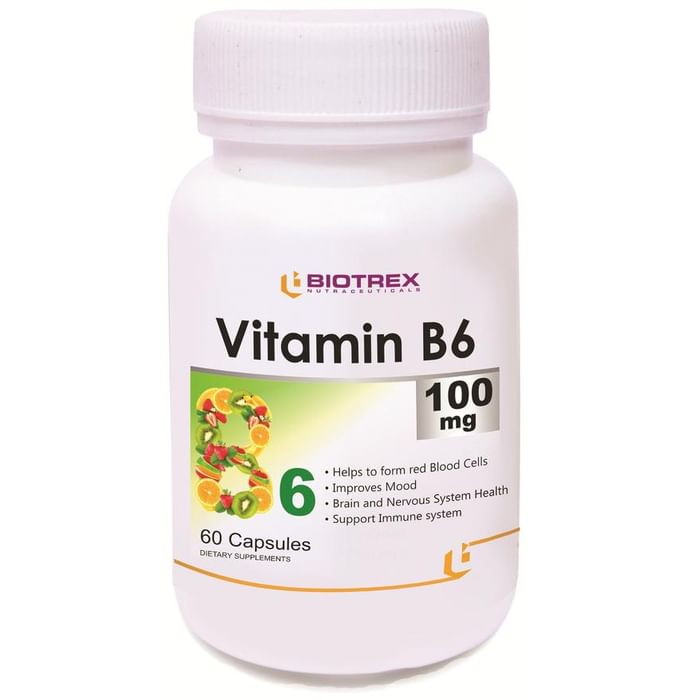 Biotrex Vitamin B6 100mg for Nervous System Support, RBC formation & Immunity | Capsule - Classic Derma