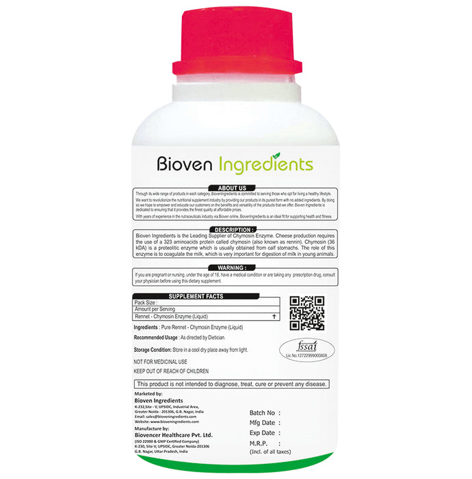 Bioven Ingredients Rannet-Chymosin Enzyme Liquid