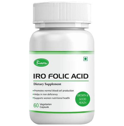 Bioven Iro Folic Acid Vegetarian Capsule - Classic Derma