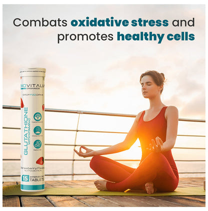 Biovitalia Organics Glutathione with Vitamin-C Effervescent Tablet Strawberry