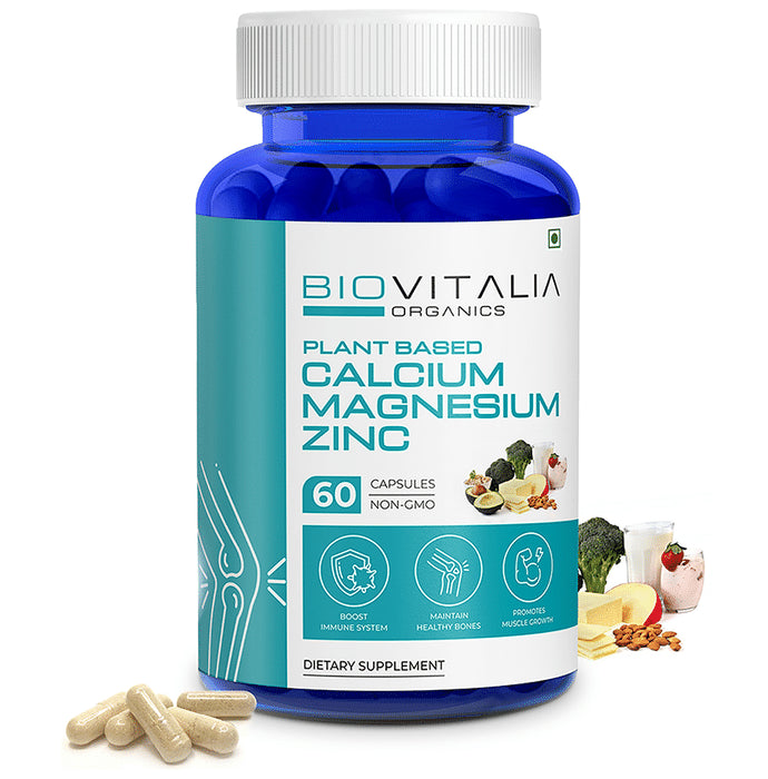 Biovitalia Organics Plant Based Calcium Magnesium Zinc Capsule