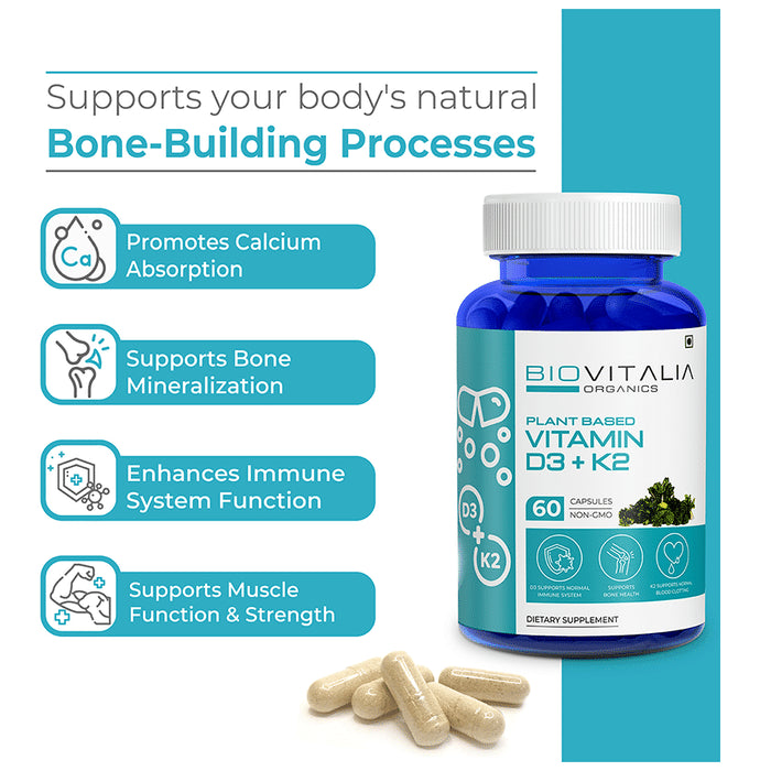 Biovitalia Organics Vitamin D3 +K2 Capsule