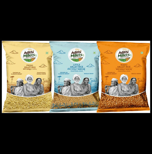 Adithi Millets Combo Pack of Proso 500 g,Little 500g,Kodo 500g - Classic Derma