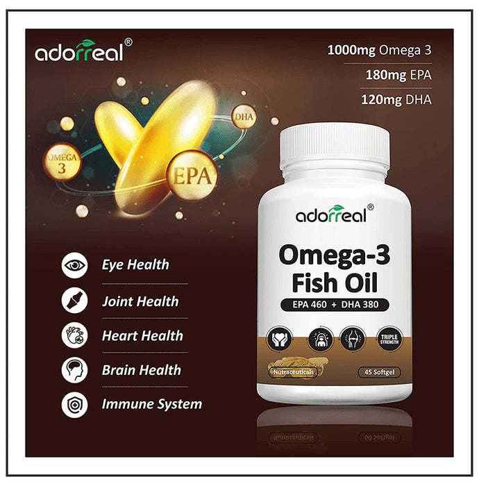 Adorreal Omega-3 Fish Oil EPA 460 + DHA 380 Softgels