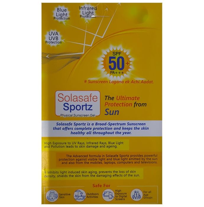 Solasafe Sportz Physical Sunscreen Gel SPF 50+