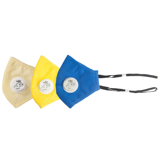 Advind Healthcare Smog Guard N95 Kids Mask with One Valve XS 6-10 Years Yellow, Blue & Beige - Classic Derma