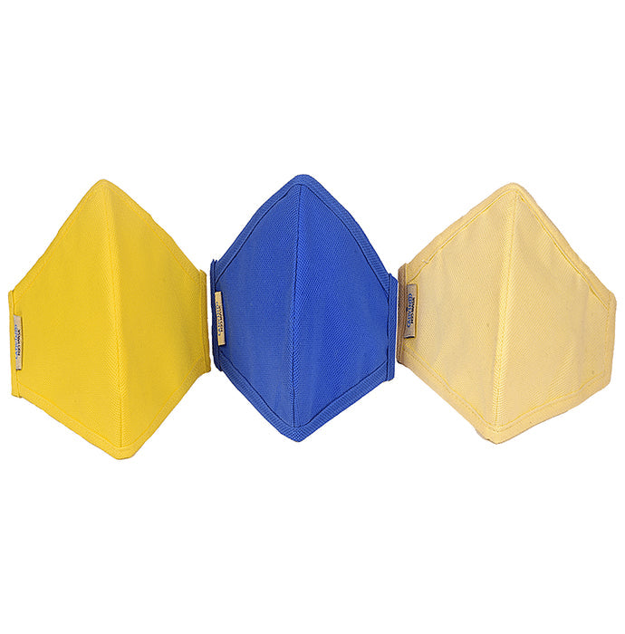 Advind Healthcare Smog Guard N95 Kids Mask without Valve XS 6-10 Years Yellow, Blue & Beige - Classic Derma