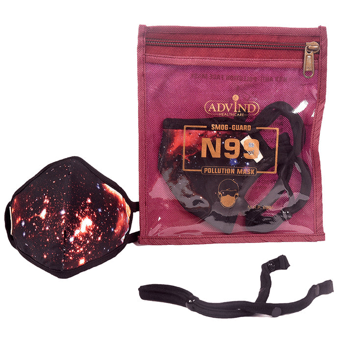Advind Healthcare Smog-Guard N99 Pollution Mask for Kids Small Galaxy Design without Valve - Classic Derma