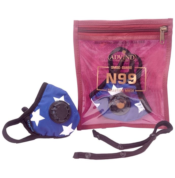 Advind Healthcare Smog-Guard N99 Pollution Mask for Kids Star Design with One Valve - Classic Derma
