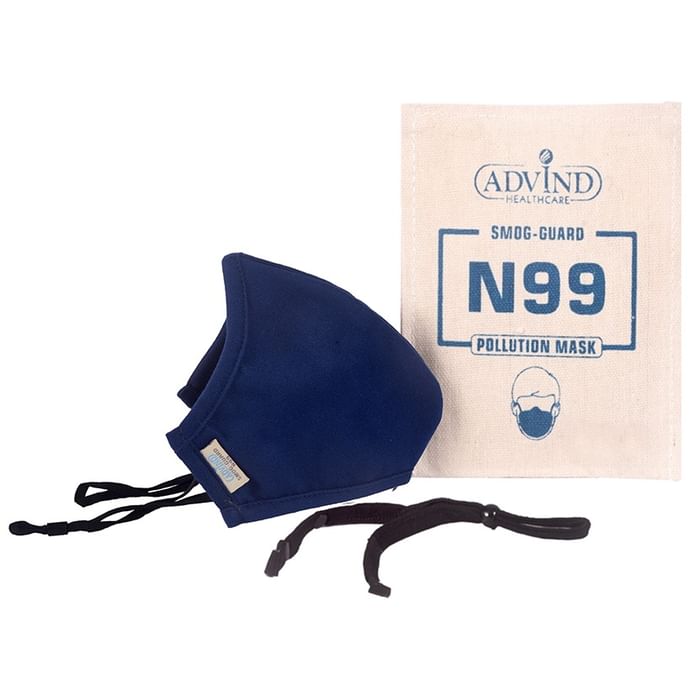 Advind Healthcare Smog-Guard N99 Pollution Mask for Kids without Valve Blue - Classic Derma