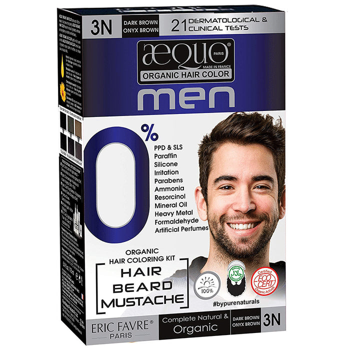 Aequo Organic Hair Color Men Dark Brown 3N - Classic Derma